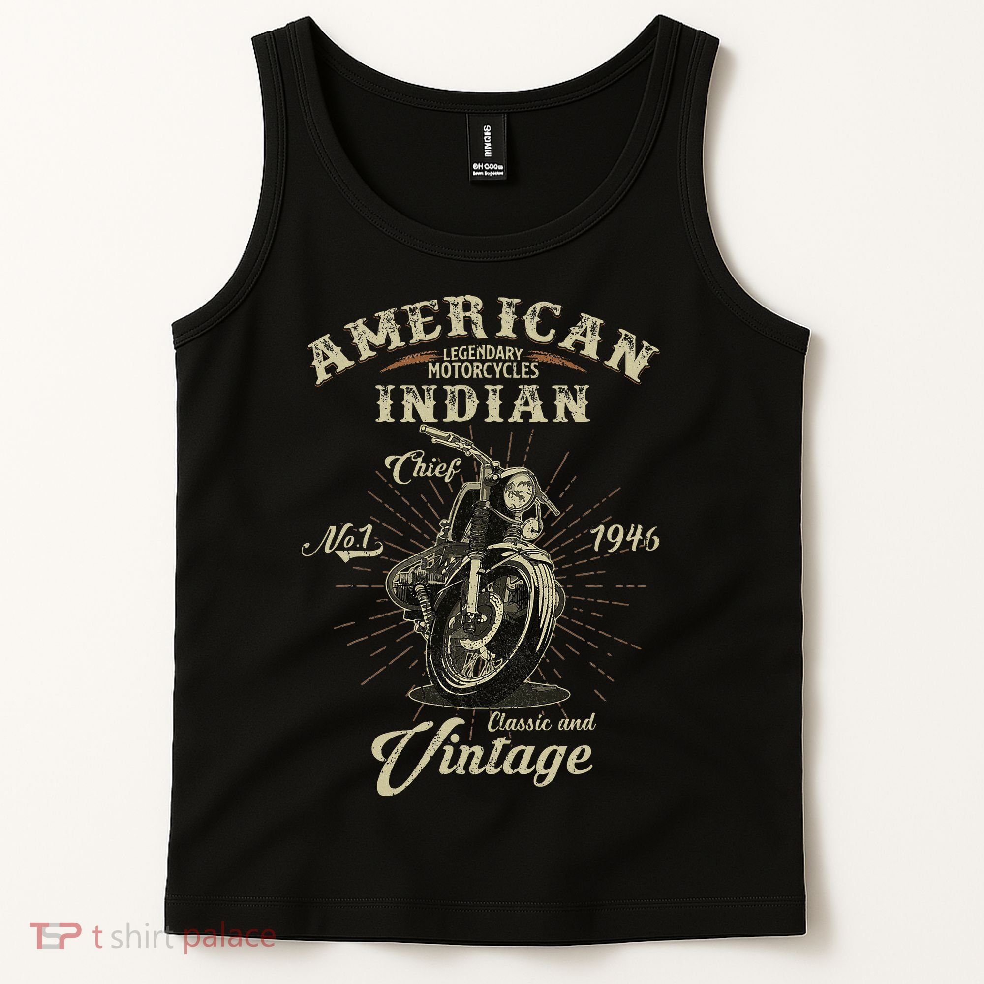 Retro American Motorcycle Indian For Old Biker 1946 Tank Top