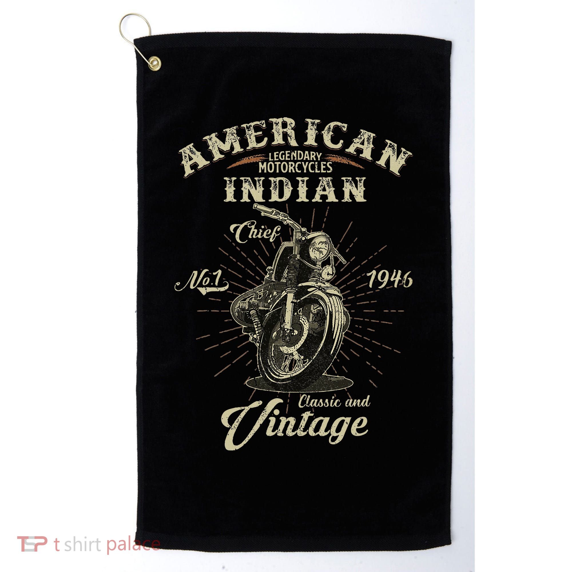 Retro American Motorcycle Indian For Old Biker 1946 Golf Towel