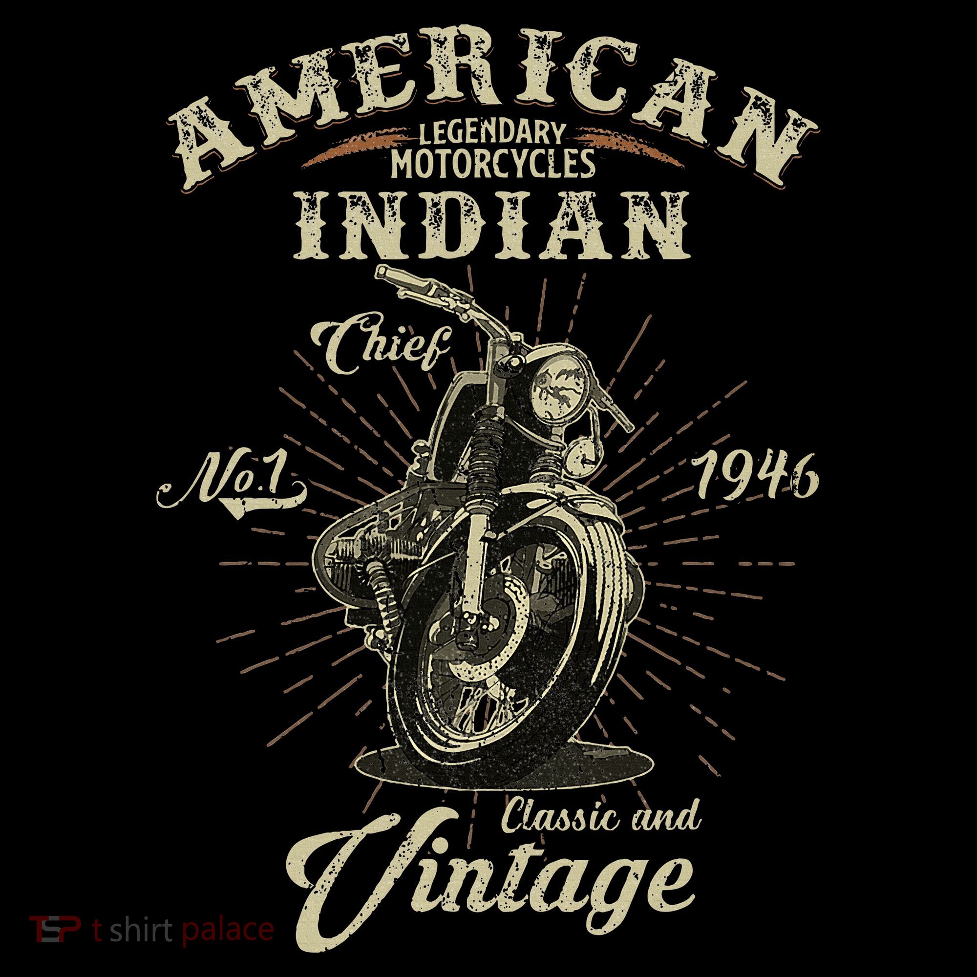 Retro American Motorcycle Indian For Old Biker 1946 Toddler T-Shirt