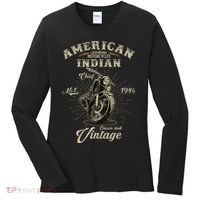 Retro American Motorcycle Indian For Old Biker 1946 Women's Long Sleeve Shirt thumb 0