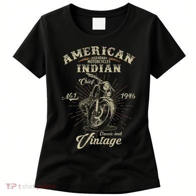 Retro American Motorcycle Indian For Old Biker 1946 Women's T-Shirt