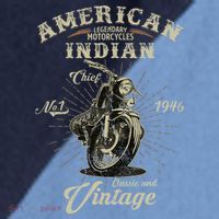 Retro American Motorcycle Indian For Old Biker 1946 Raglan Baseball Sleeve Shirt thumb 2