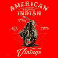 Retro American Motorcycle Indian For Old Biker 1946 Santa Hat thumb 1