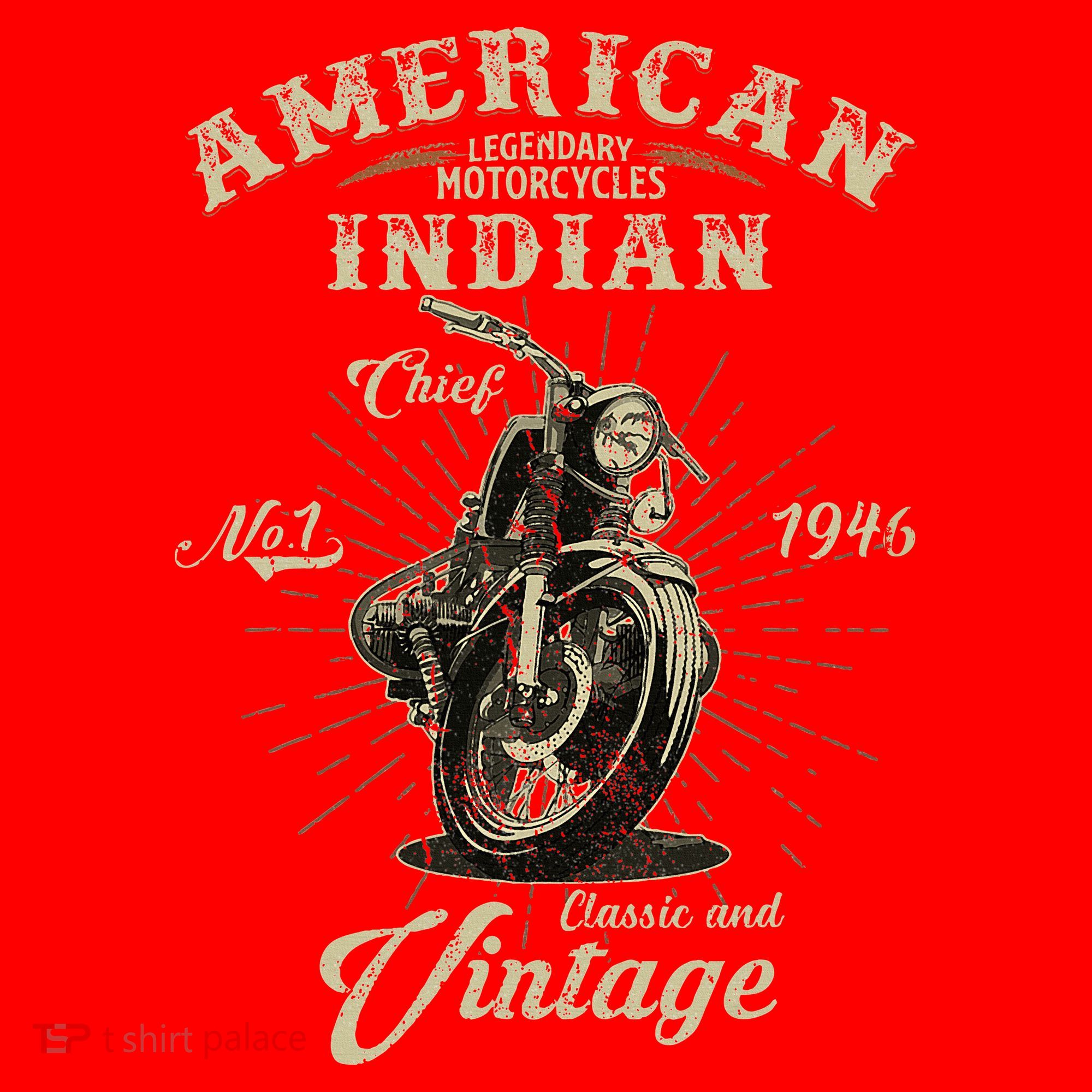 Retro American Motorcycle Indian For Old Biker 1946 Santa Hat
