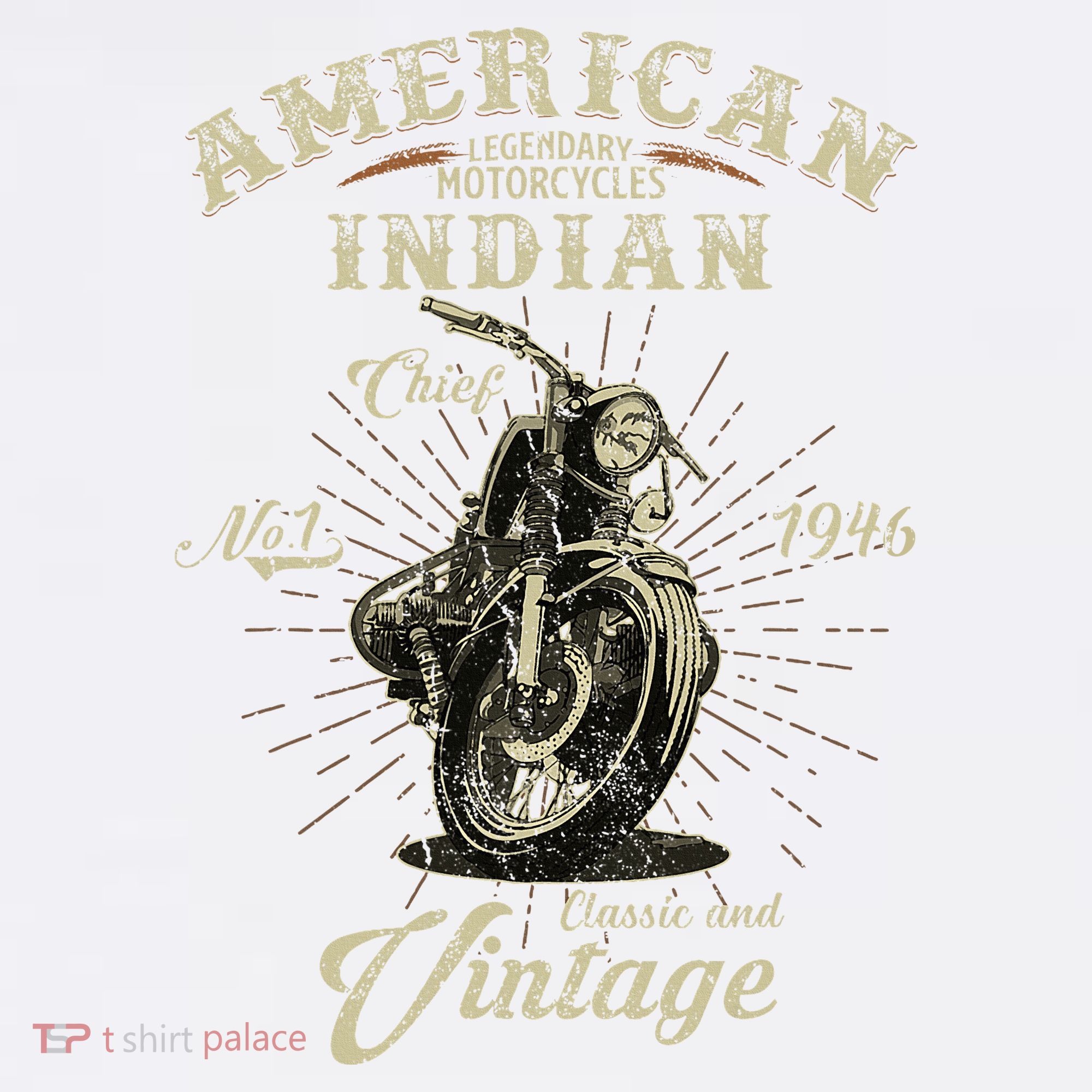 Retro American Motorcycle Indian For Old Biker 1946 Comfort Colors Garment-Dyed Hooded Sweatshirt