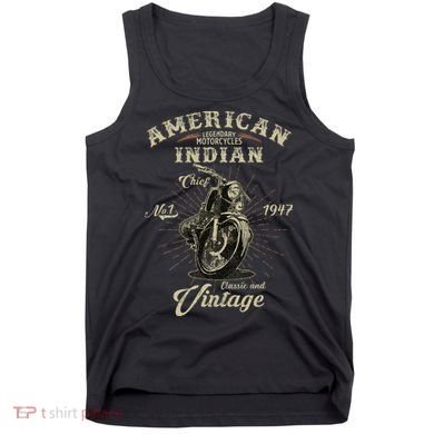 Retro American M.O.T.O.R.C.Y.C.L.E Indian For Old Biker Tank Top