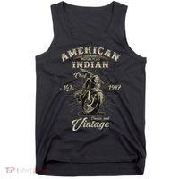Retro American M.O.T.O.R.C.Y.C.L.E Indian For Old Biker Tank Top thumb 0