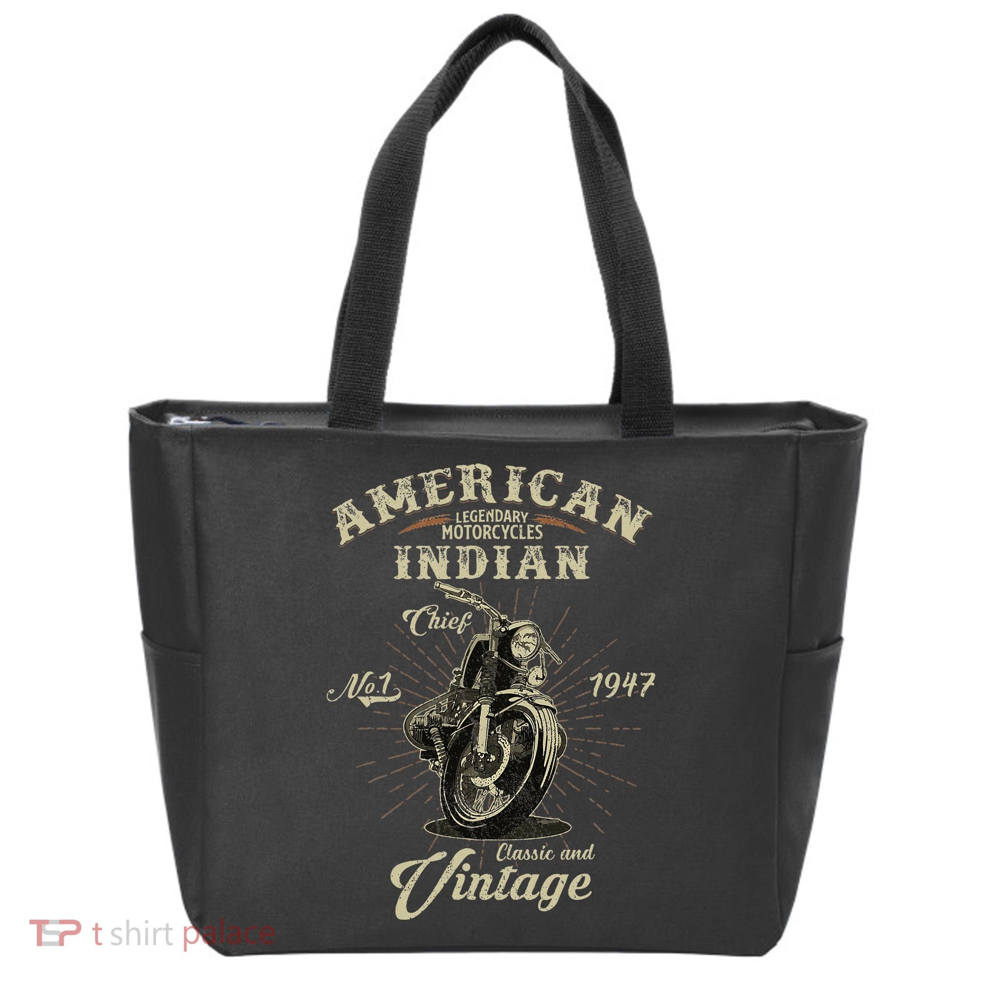 Retro American M.O.T.O.R.C.Y.C.L.E Indian For Old Biker Tote Bag