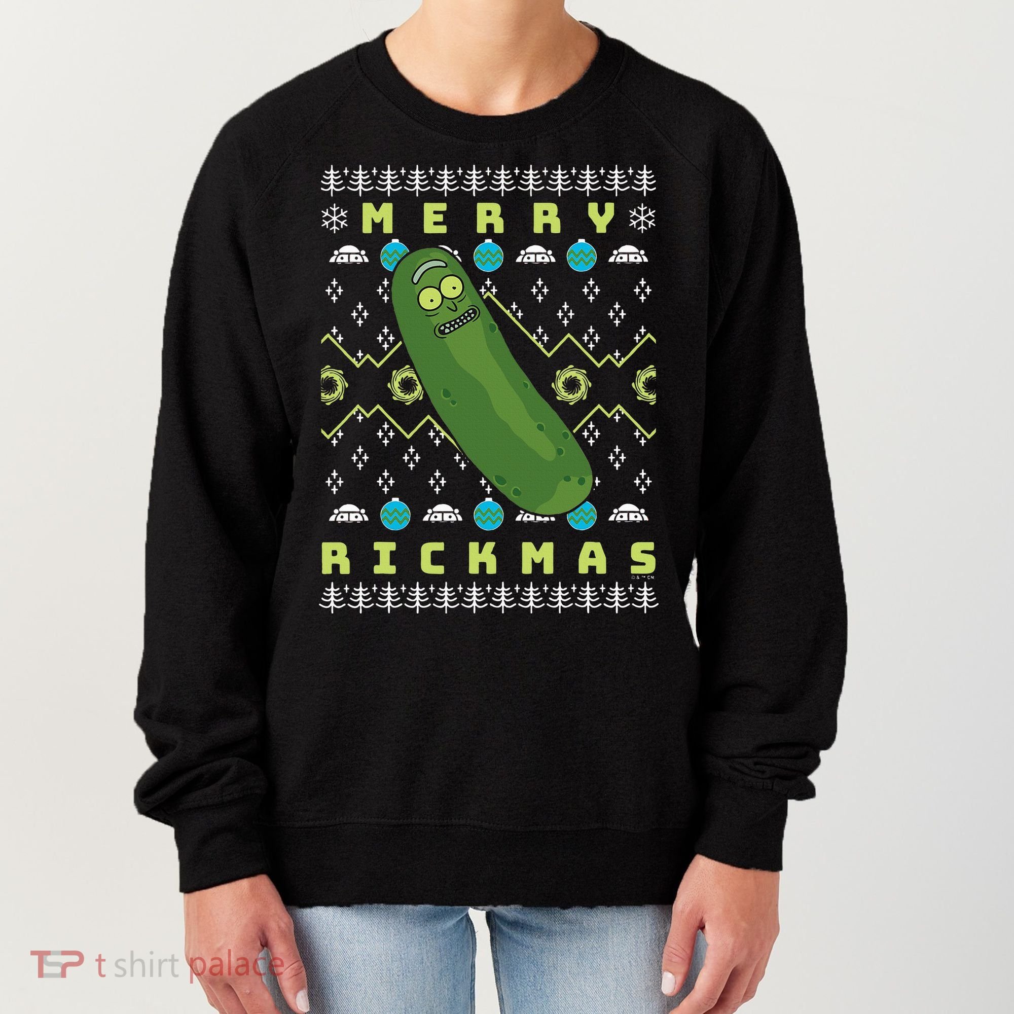 Rick and Morty Merry Pickle Rickmas Ugly Christmas  Women's Sweatshirt