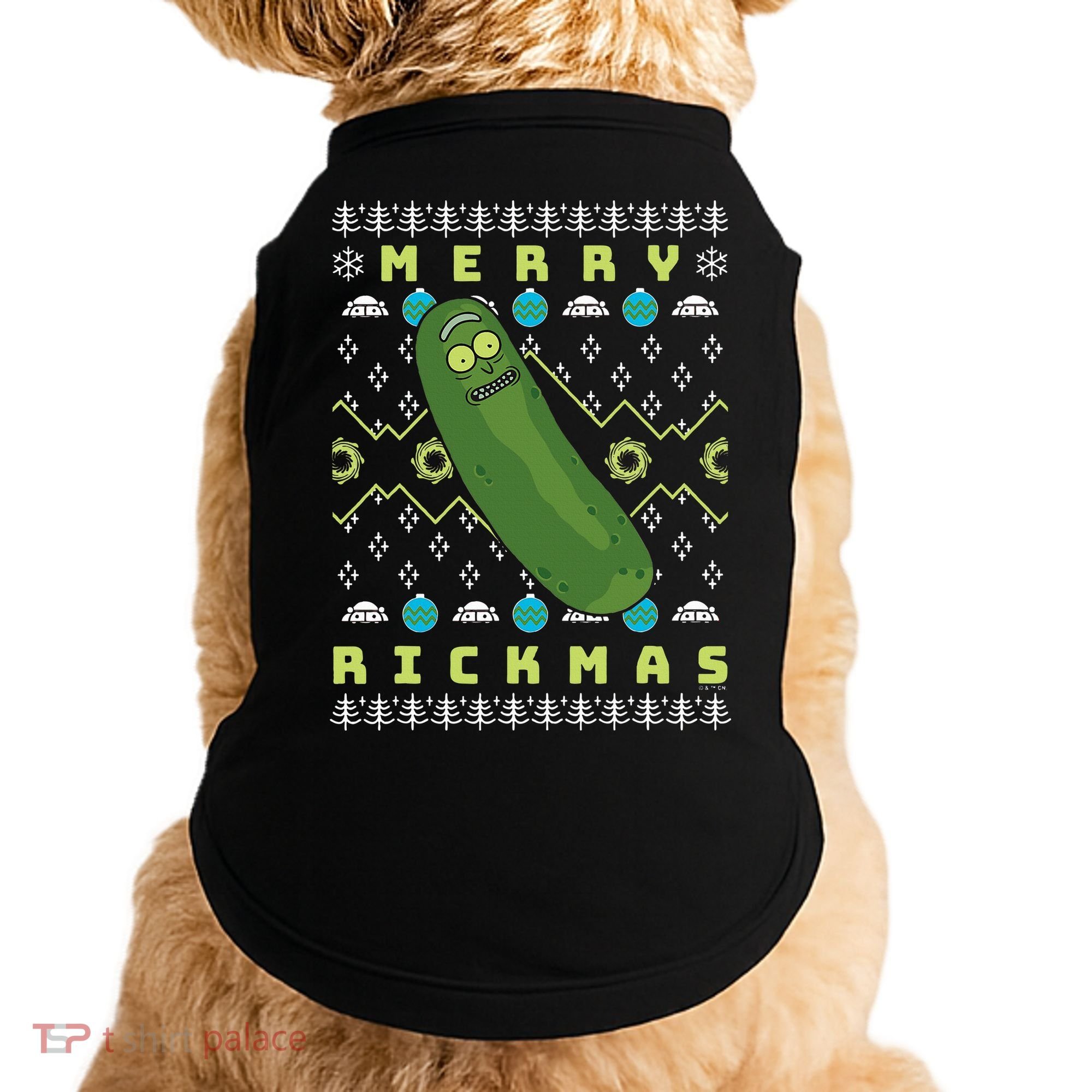 Rick and Morty Merry Pickle Rickmas Ugly Christmas  Doggie Tank
