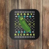 Rick and Morty Merry Pickle Rickmas Ugly Christmas  Coaster thumb 0