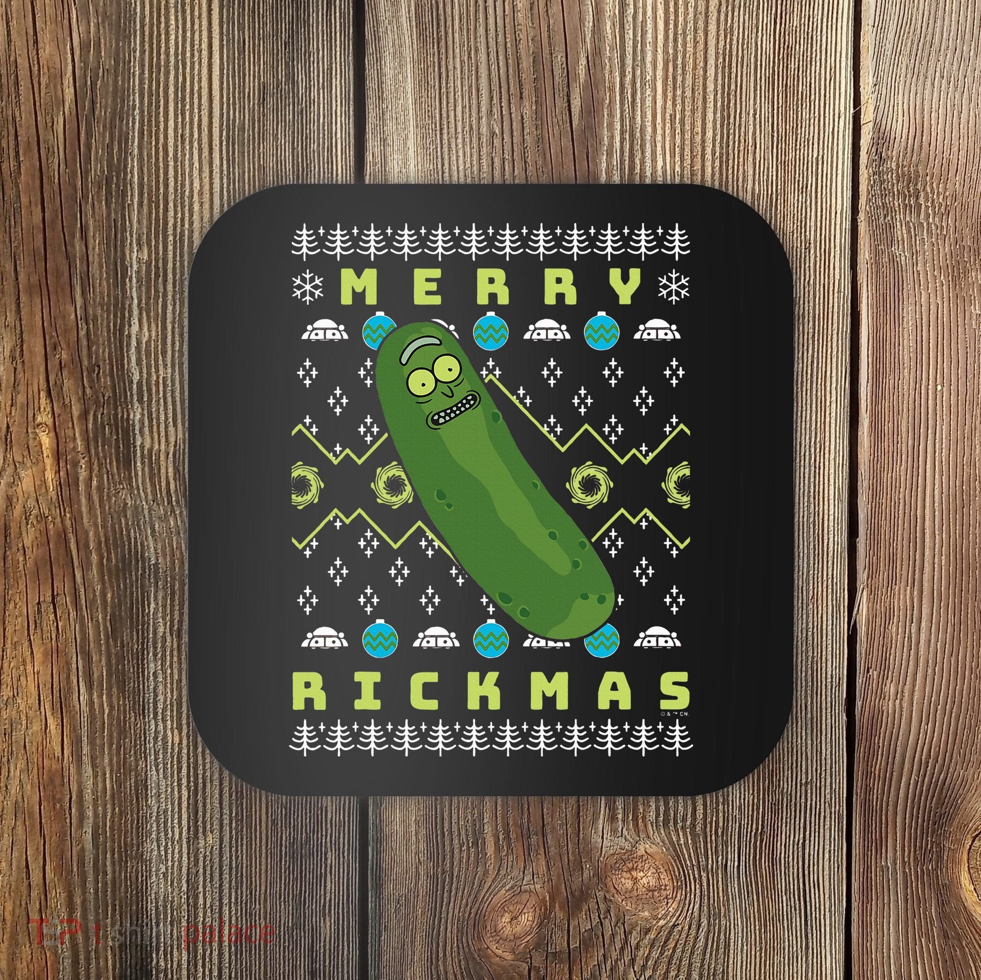 Rick and Morty Merry Pickle Rickmas Ugly Christmas  Coaster