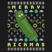 Rick and Morty Merry Pickle Rickmas Ugly Christmas  Coaster thumb 2