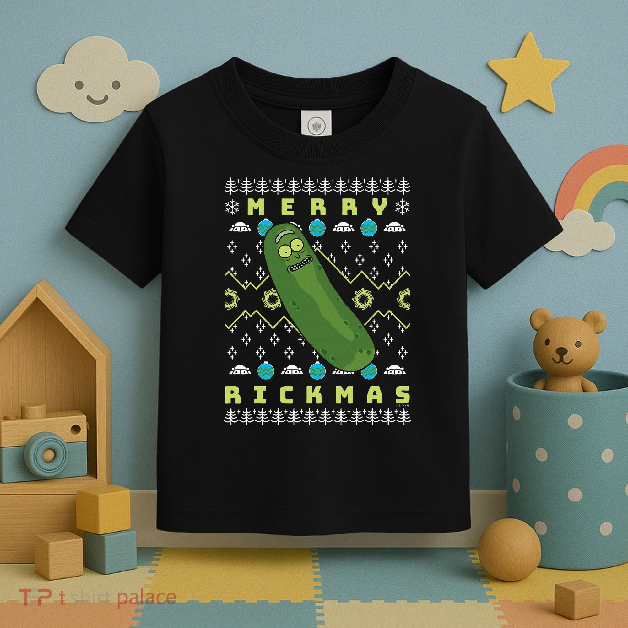 Rick and Morty Merry Pickle Rickmas Ugly Christmas  Toddler T-Shirt