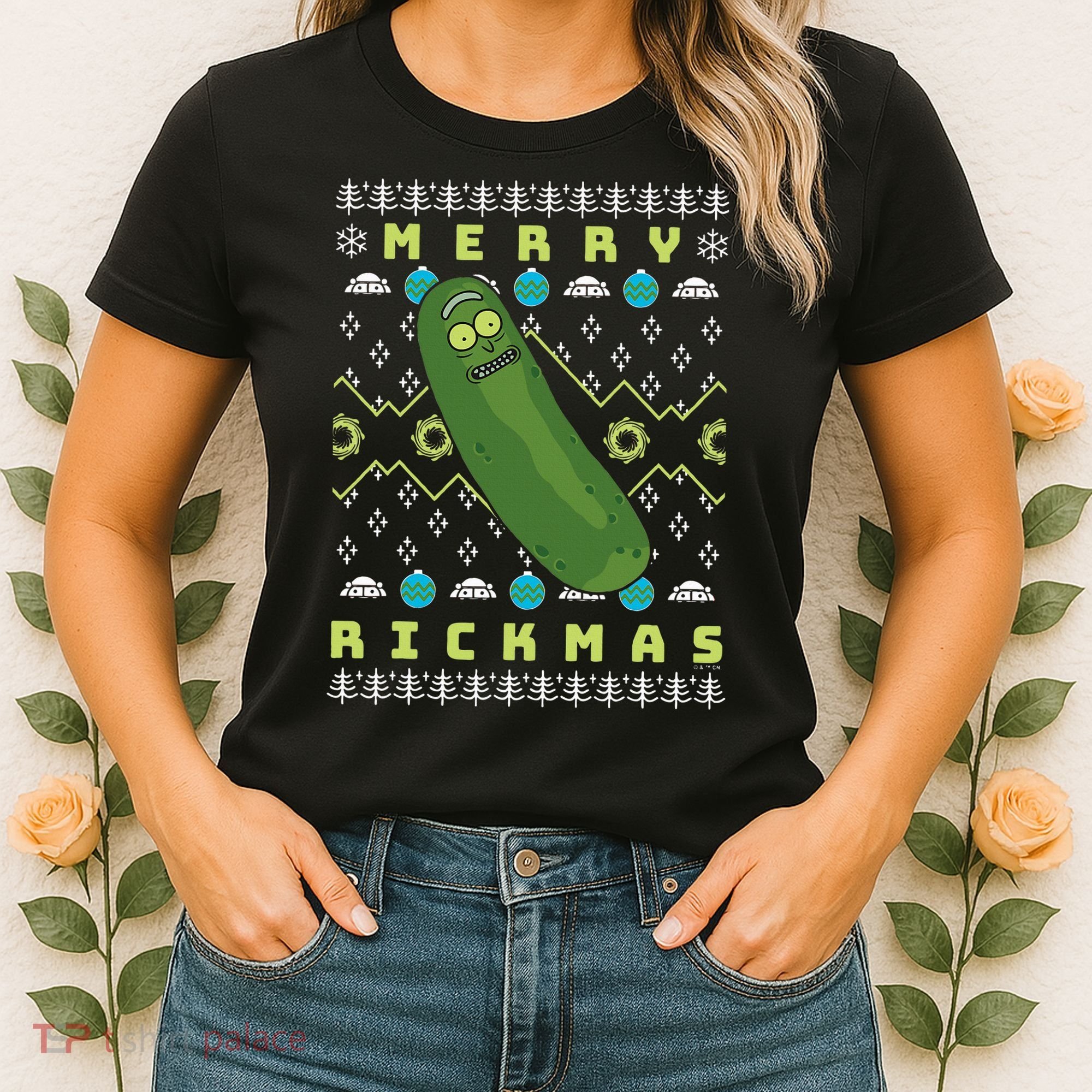 Rick and Morty Merry Pickle Rickmas Ugly Christmas  Women's T-Shirt