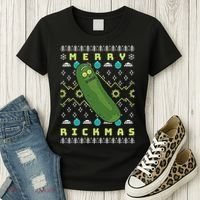 Rick and Morty Merry Pickle Rickmas Ugly Christmas  Women's T-Shirt thumb 3