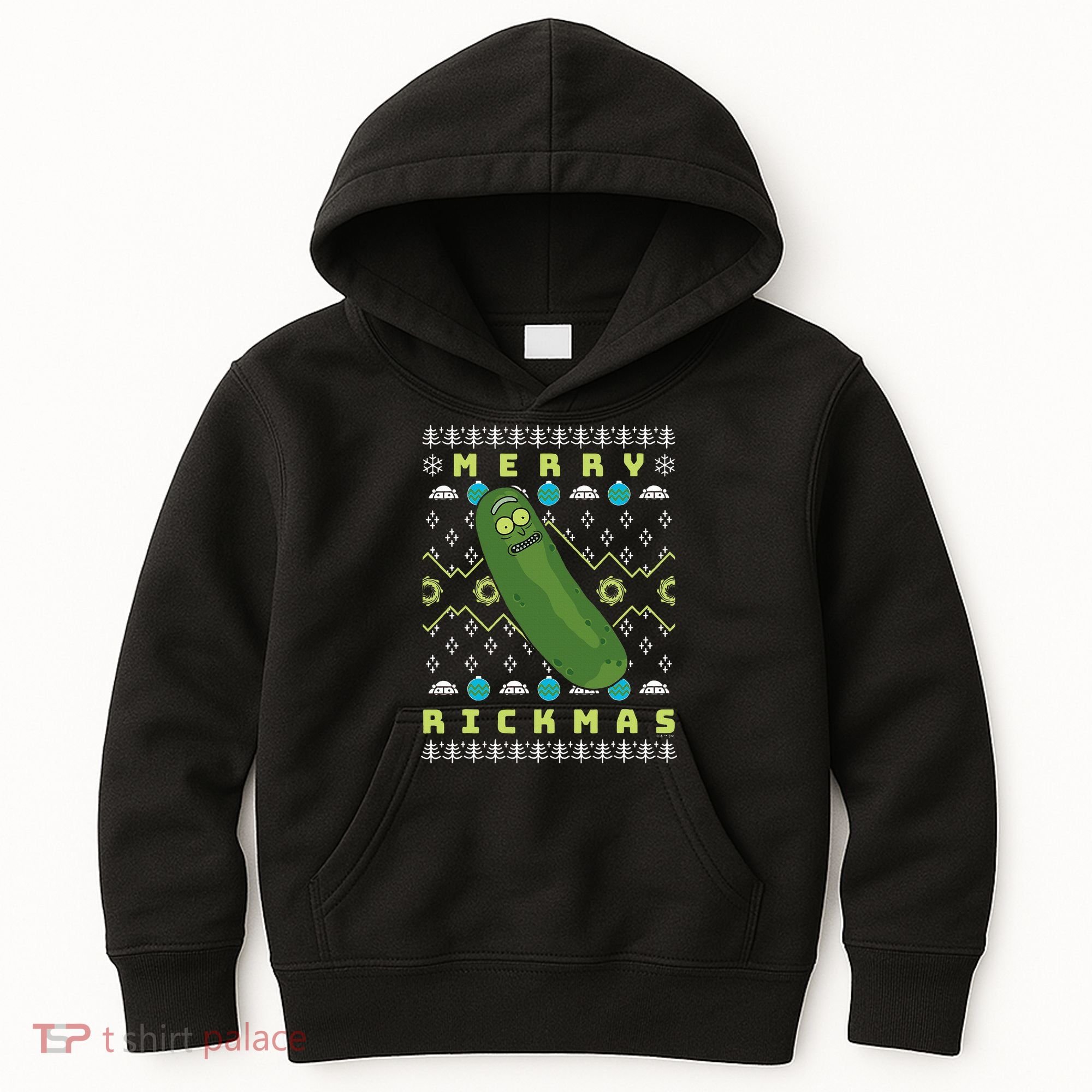 Rick and Morty Merry Pickle Rickmas Ugly Christmas  Kids Hoodie