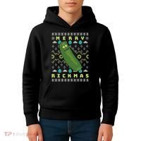 Rick and Morty Merry Pickle Rickmas Ugly Christmas  Kids Hoodie thumb 4