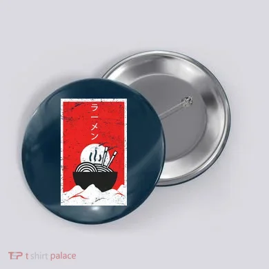 Ramen Noodles Retro Button