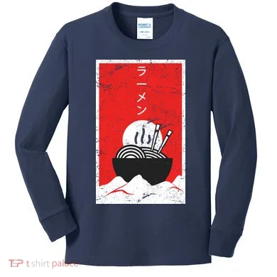 Ramen Noodles Retro Kids Long Sleeve Shirt