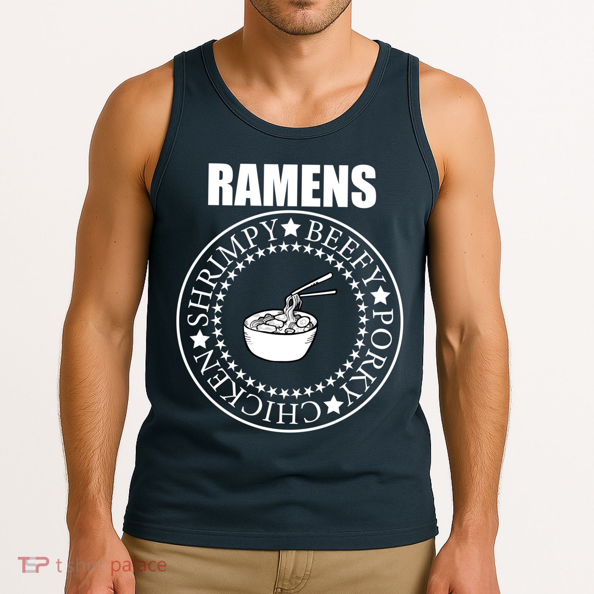 Ramens Shrimpy Beefy Porky Chicken Tank Top