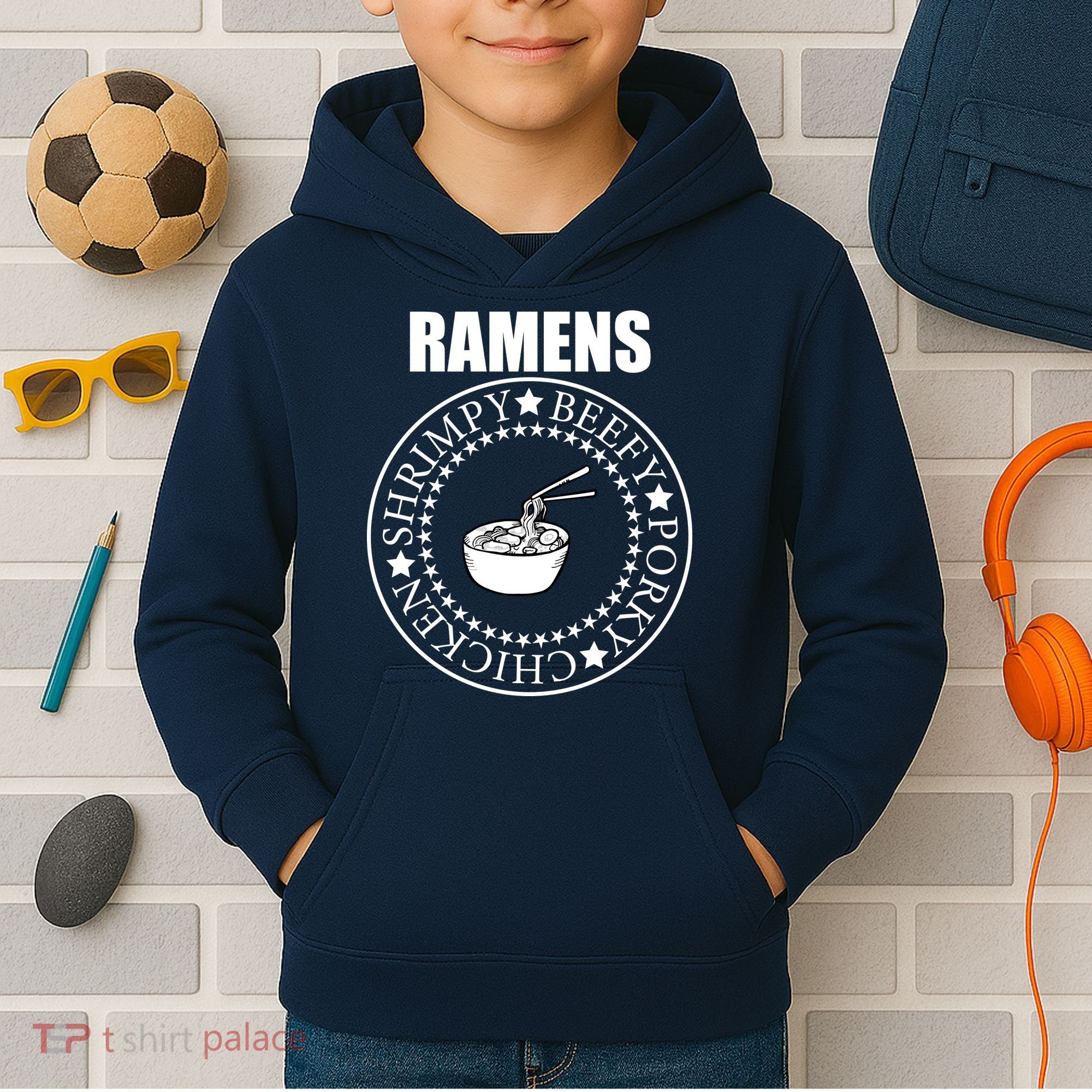Ramens Shrimpy Beefy Porky Chicken Kids Hoodie