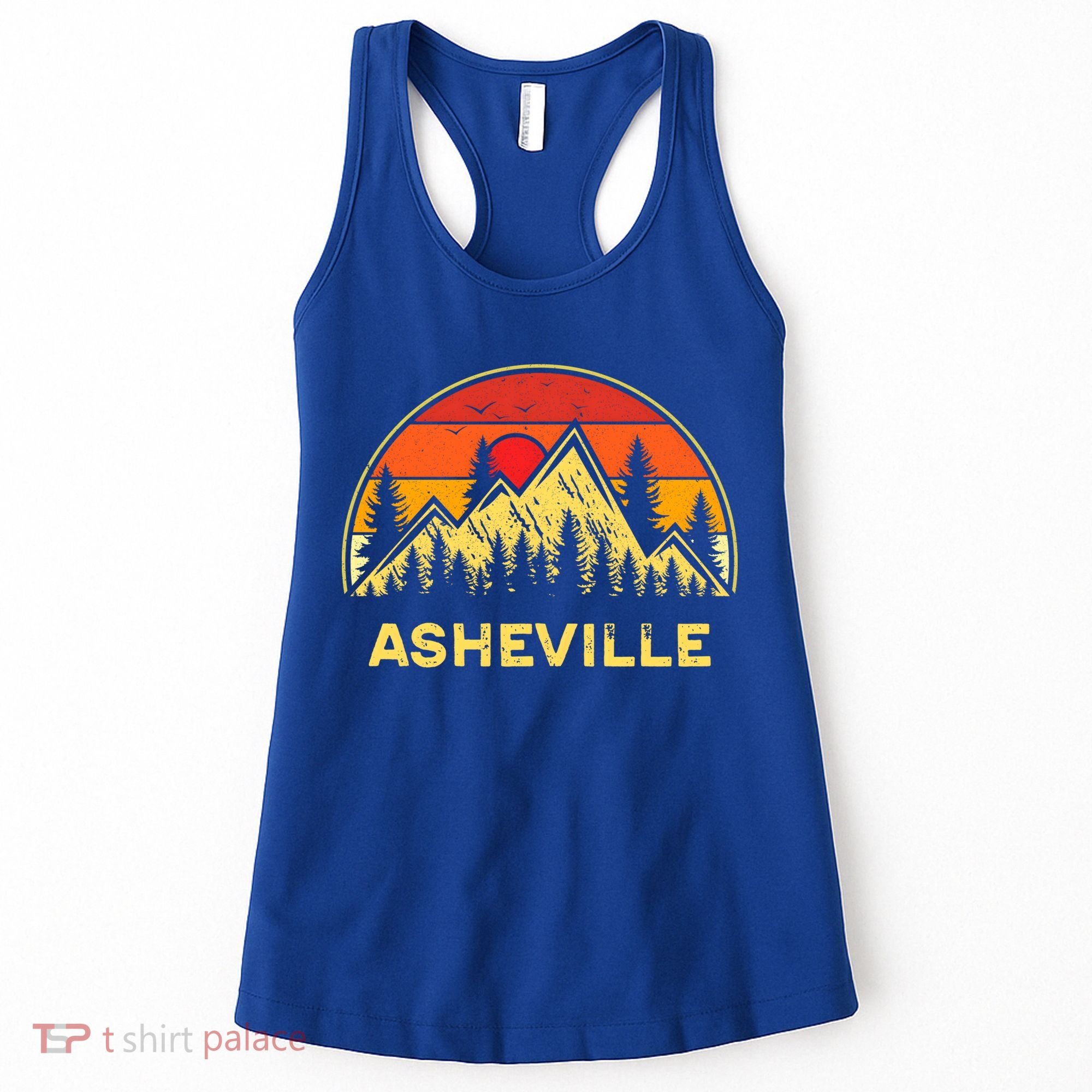 Retro Asheville North Carolina Nc Mountains Hiking Souvenir Cute Gift Women's Tank Top