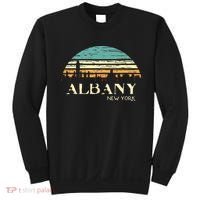 Retro Albany NY Skyline Sunset Silhouette New York Souvenir Sweatshirt thumb 0