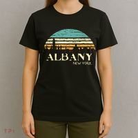 Retro Albany NY Skyline Sunset Silhouette New York Souvenir T-Shirt thumb 4