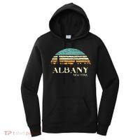 Retro Albany NY Skyline Sunset Silhouette New York Souvenir Women's Hoodie thumb 0