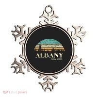 Retro Albany NY Skyline Sunset Silhouette New York Souvenir Ornament thumb 0
