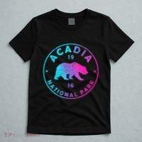 Retro Acadia National Park Colorful Tie Dye Bear T-Shirt thumb 5