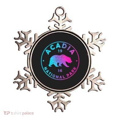 Retro Acadia National Park Colorful Tie Dye Bear Ornament
