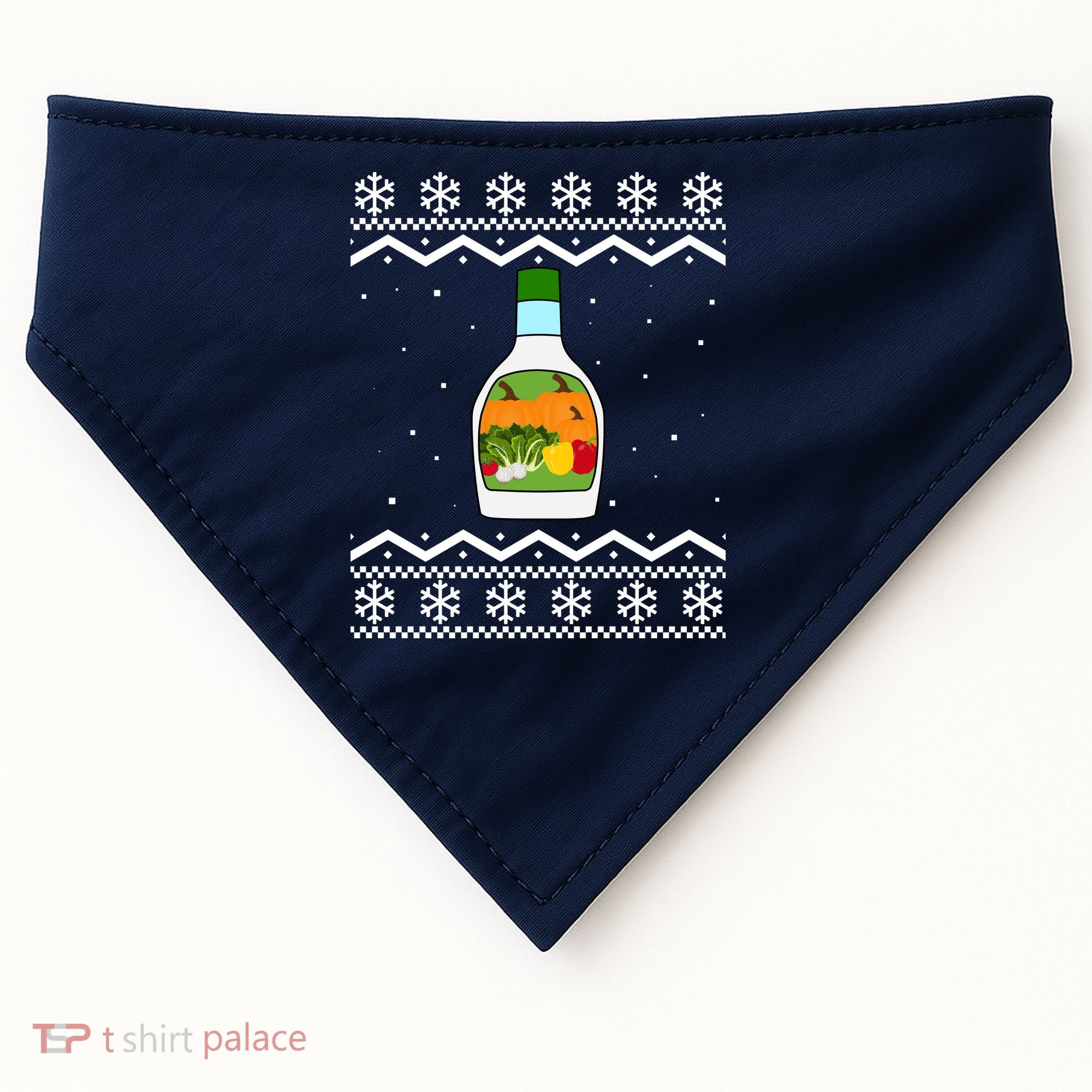 Ranch Bottle Funny Ugly Christmas USA-Made Doggie Bandana