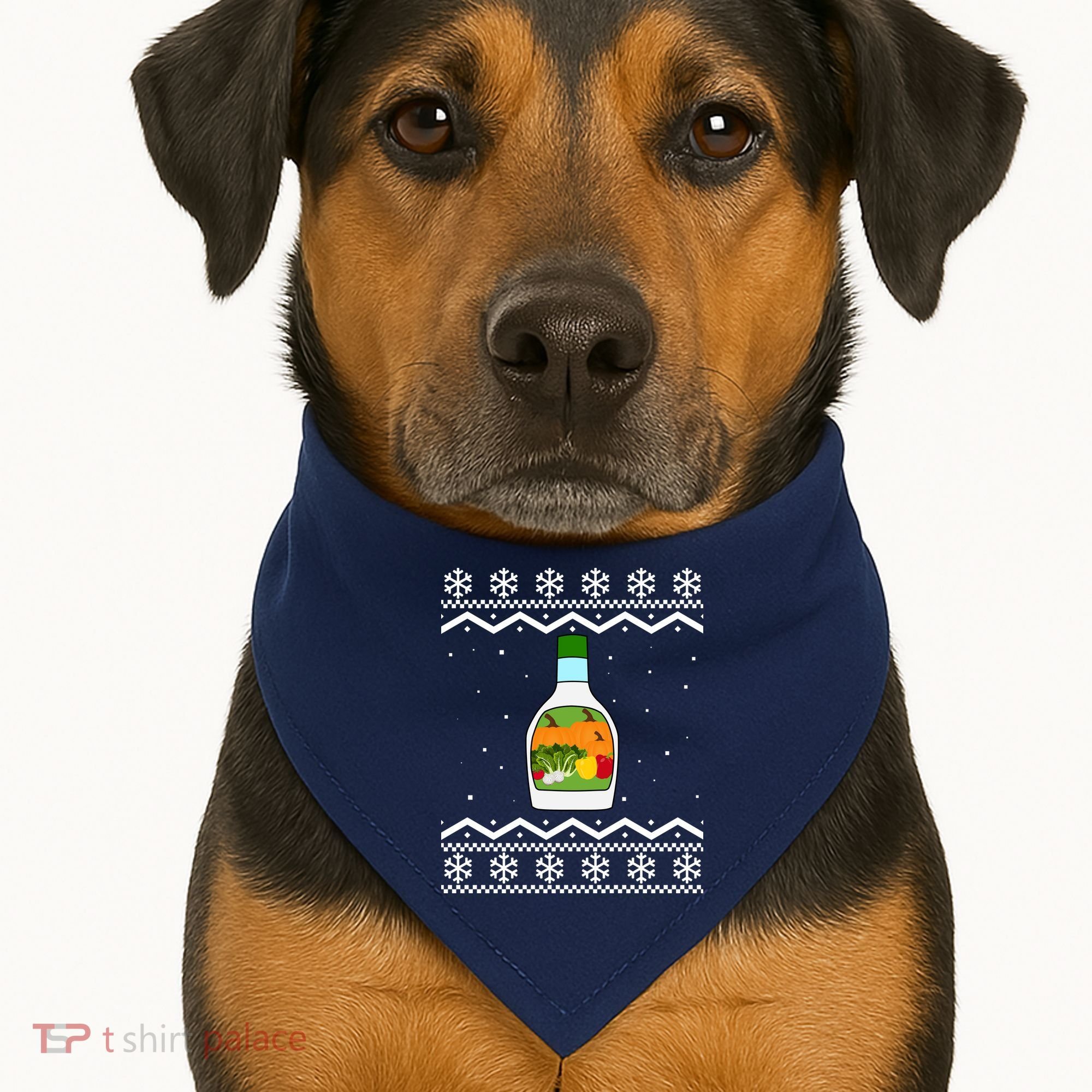 Ranch Bottle Funny Ugly Christmas USA-Made Doggie Bandana