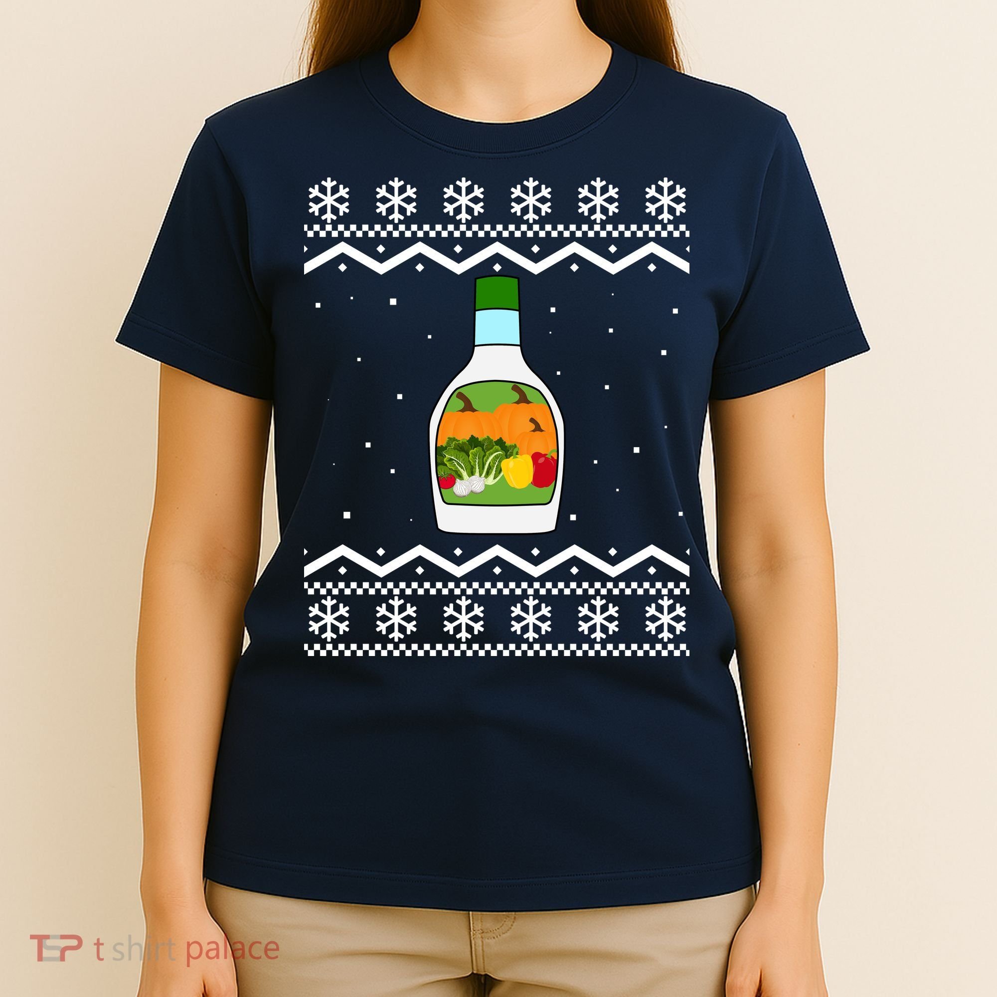 Ranch Bottle Funny Ugly Christmas T-Shirt