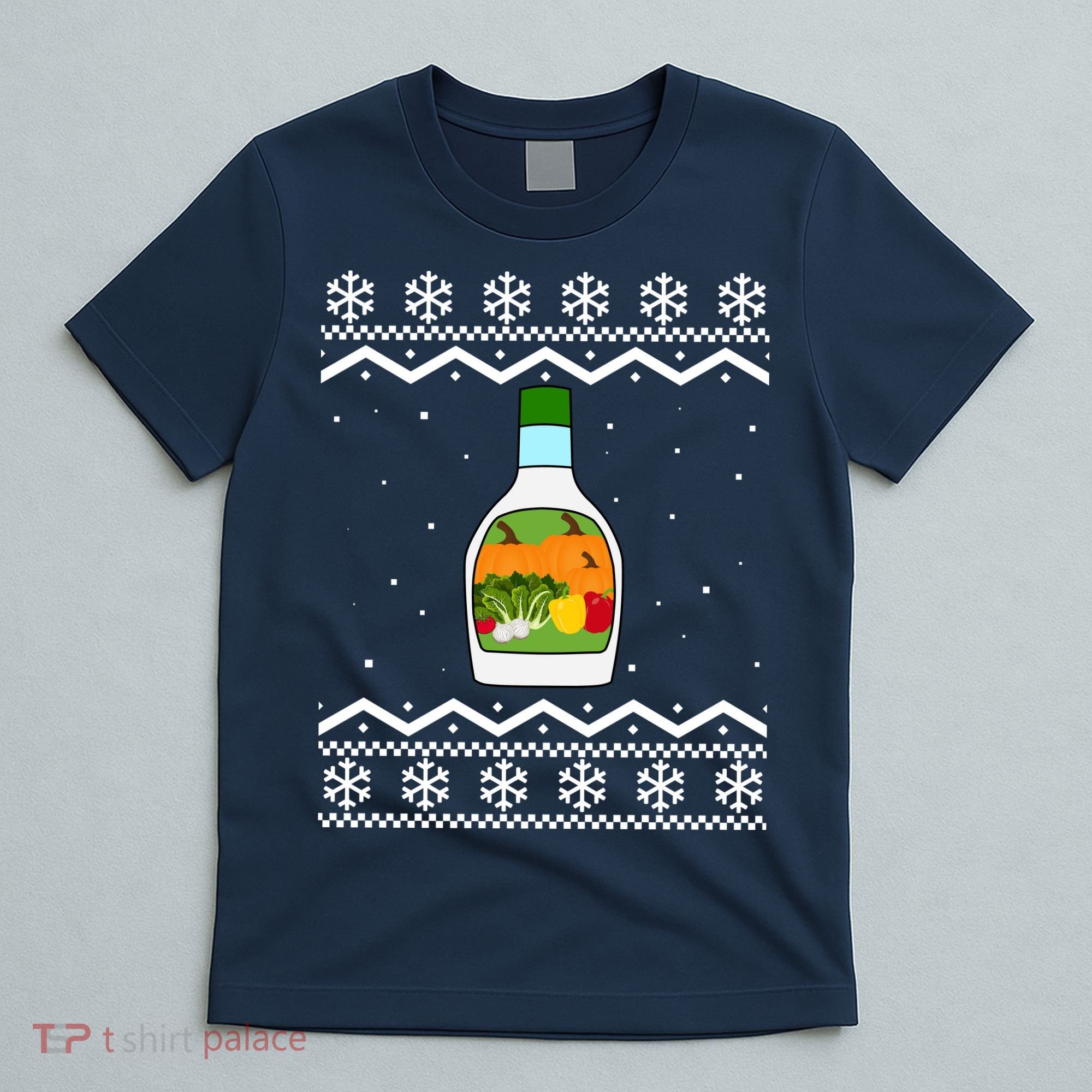 Ranch Bottle Funny Ugly Christmas T-Shirt