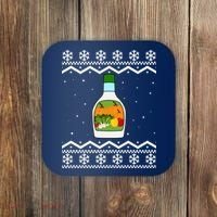Ranch Bottle Funny Ugly Christmas Coaster thumb 0