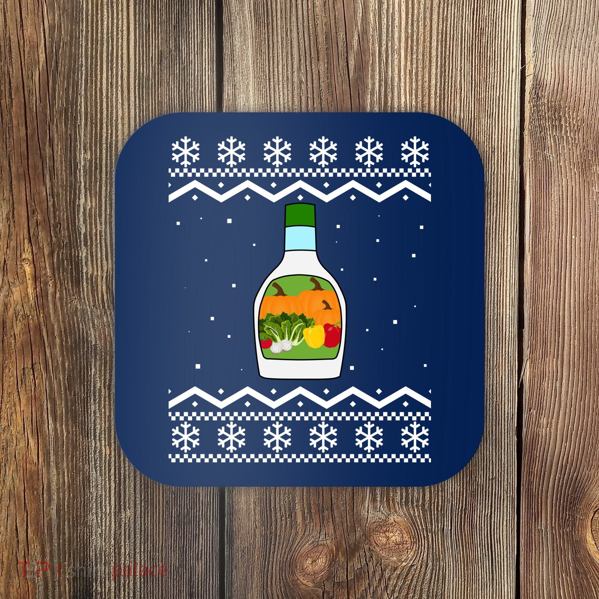 Ranch Bottle Funny Ugly Christmas Coaster