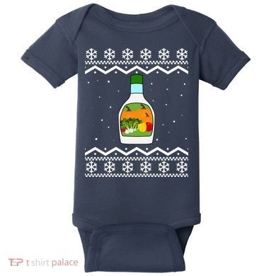 Ranch Bottle Funny Ugly Christmas Baby Bodysuit