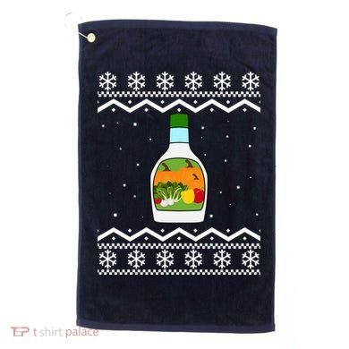 Ranch Bottle Funny Ugly Christmas Golf Towel