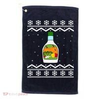 Ranch Bottle Funny Ugly Christmas Golf Towel thumb 0