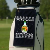 Ranch Bottle Funny Ugly Christmas Golf Towel thumb 2