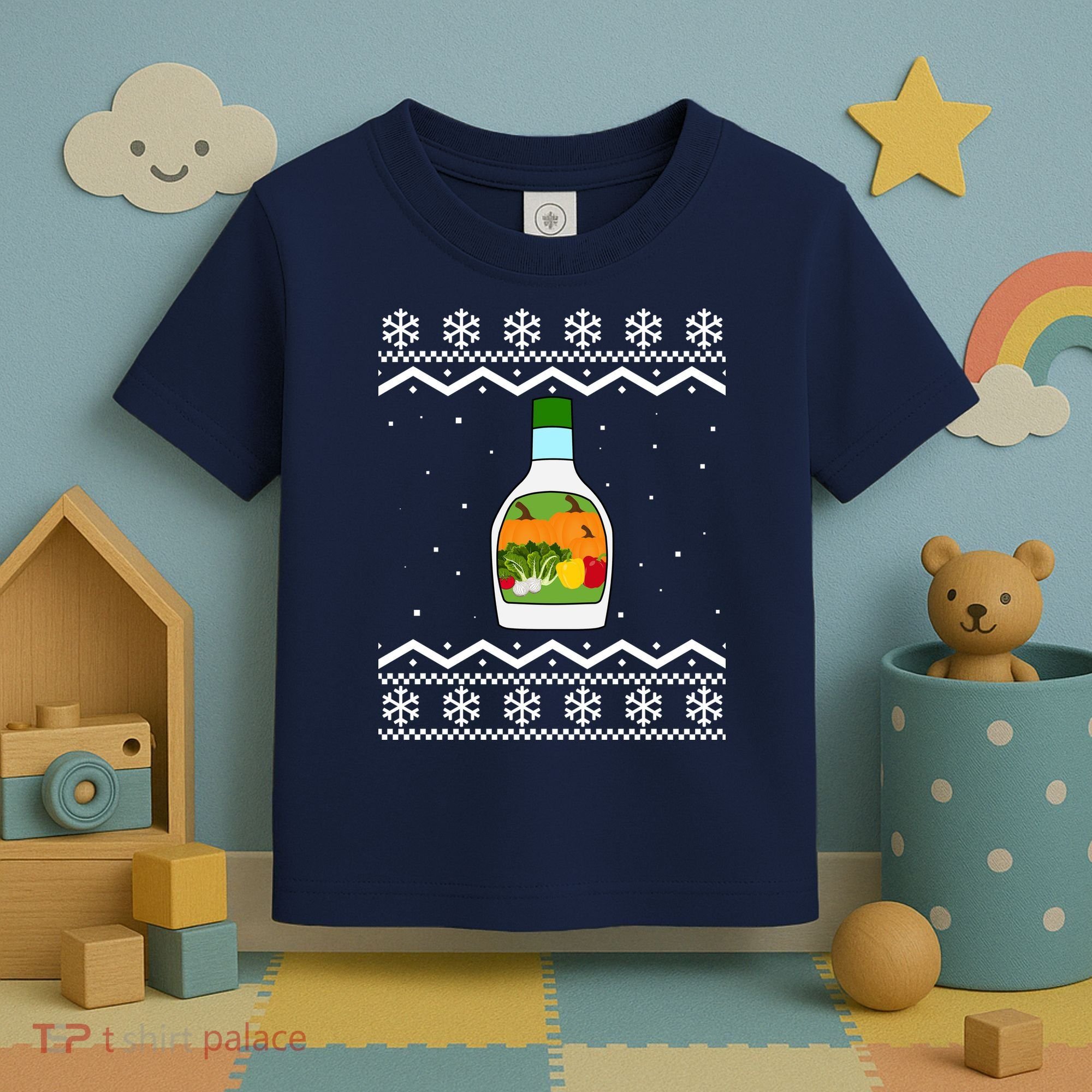 Ranch Bottle Funny Ugly Christmas Toddler T-Shirt