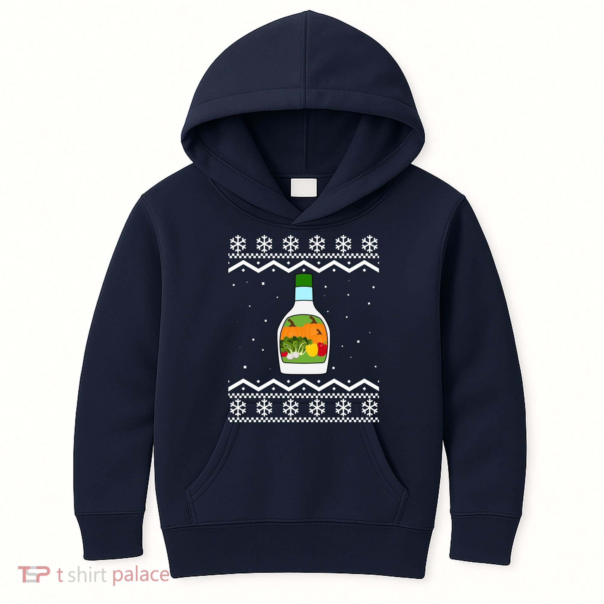 Ranch Bottle Funny Ugly Christmas Kids Hoodie