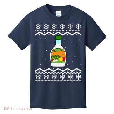 Ranch Bottle Funny Ugly Christmas Kids T-Shirt