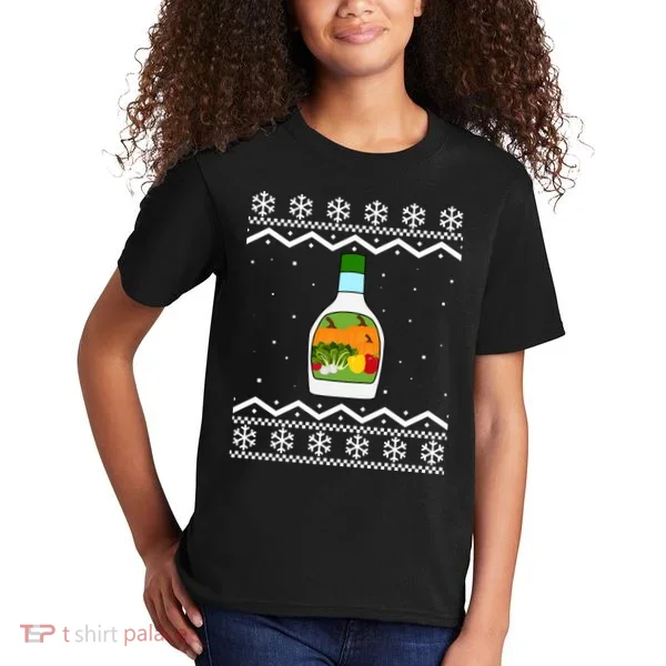 Ranch Bottle Funny Ugly Christmas Kids T-Shirt