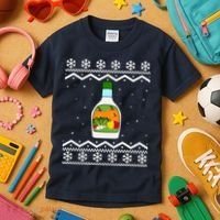 Ranch Bottle Funny Ugly Christmas Kids T-Shirt thumb 3