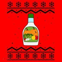 Ranch Bottle Funny Ugly Christmas Santa Hat thumb 1