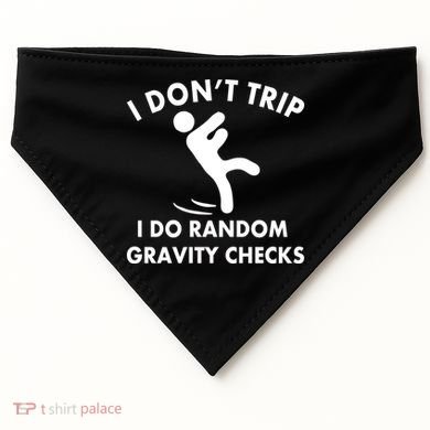 Random Gravity Checks Funny USA-Made Doggie Bandana